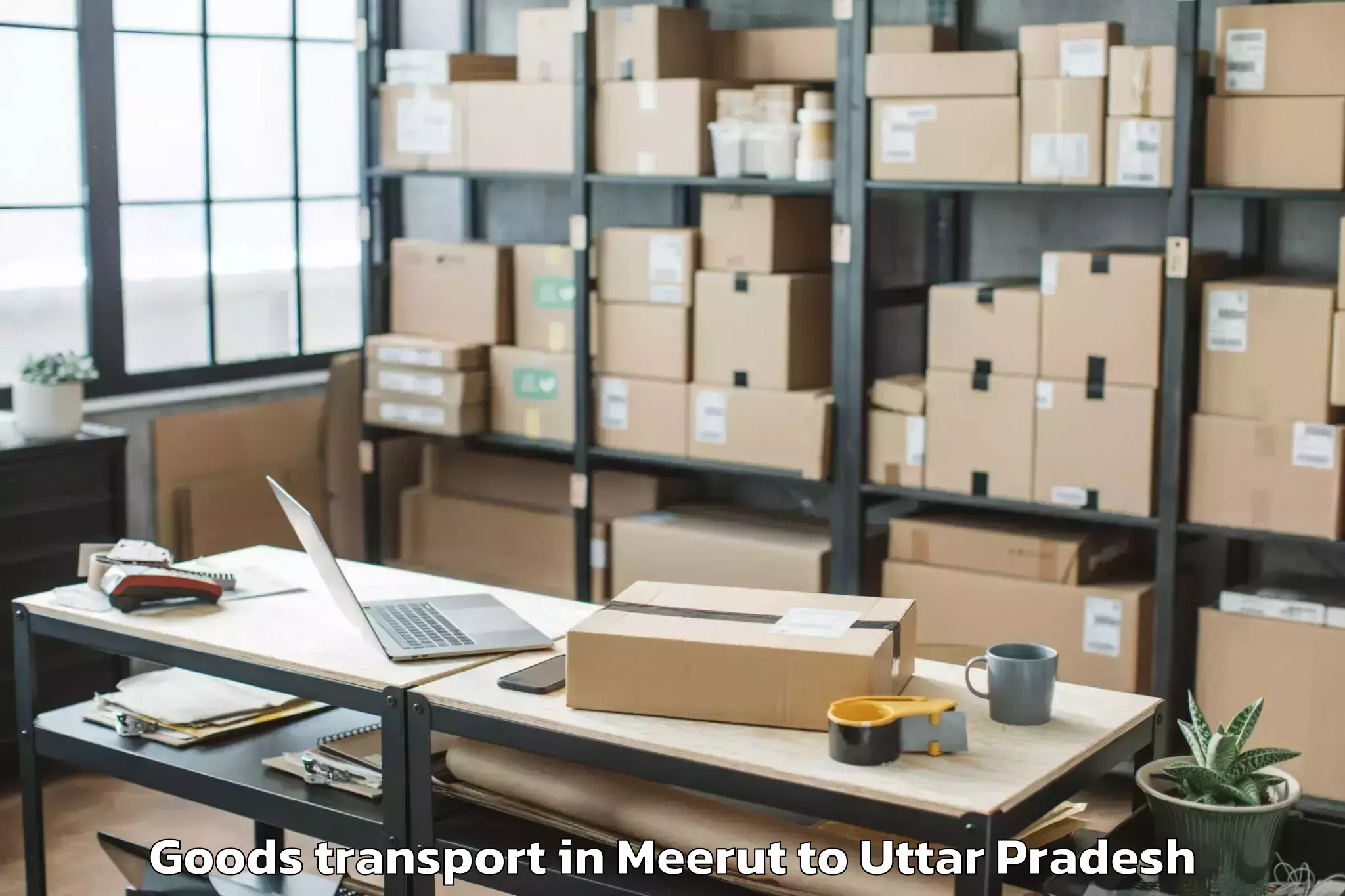 Top Meerut to Kirakat Goods Transport Available